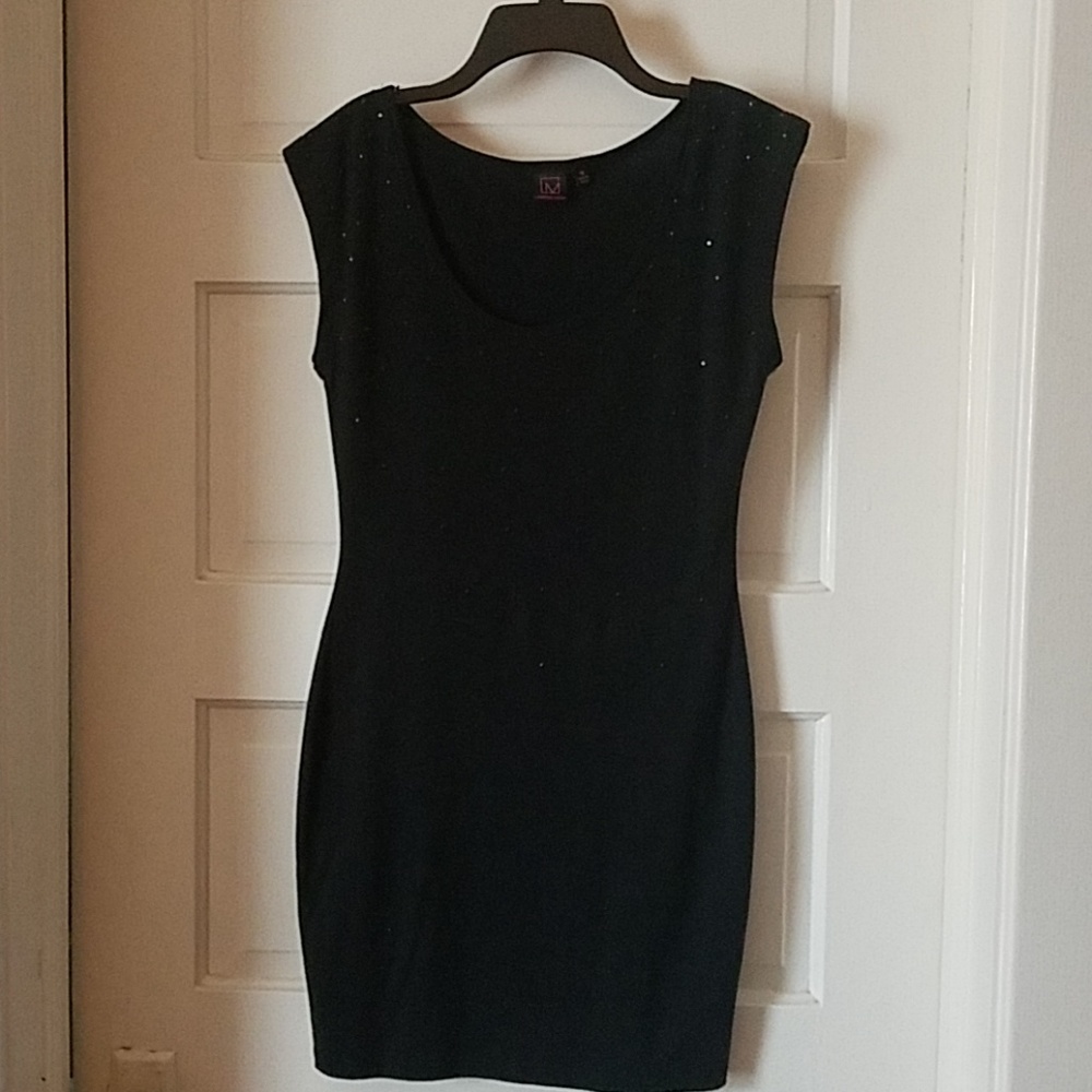 Material Girl Black Cap Sleeve Dress Medium